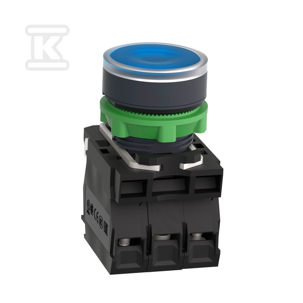 Przycisk płaski niebieski LED 24V - XB5AW36B5